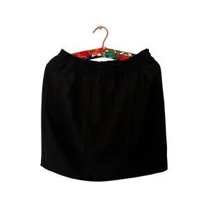 Everly black pleated nylon skirt